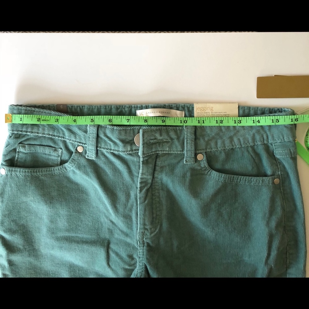 LC LAUREN CONRAD Stretch Green Corduroy Jeggings - Picture 7 of 8